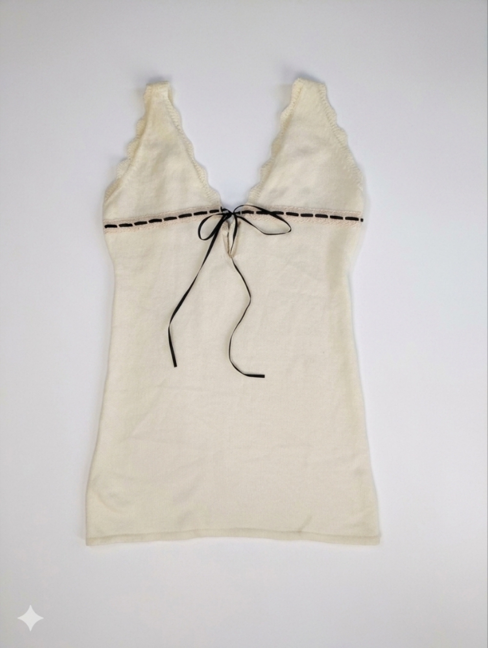 Bailey Rose Cream‎ Black Cream Lace-Trim Coquette Mini Dress Medium Black Ribbon